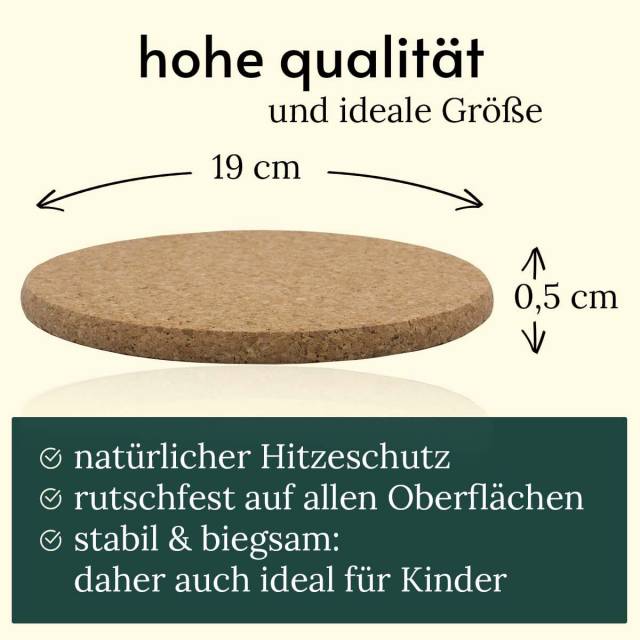 Korkuntersetzer Topf zuverlässiger Schutz und ideale Größe