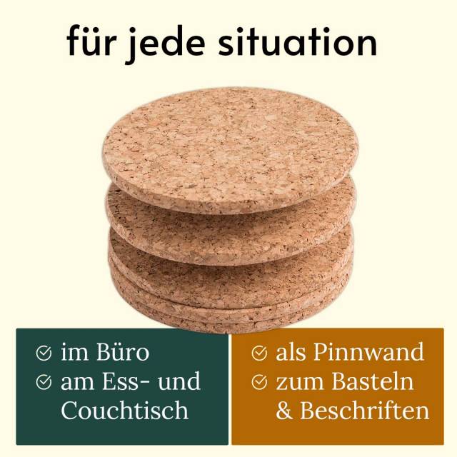 Korkuntersetzer für Gläser Rundum Nachhaltig und für jede Situation geeignet