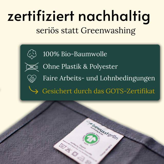 3 GOTS cloth napkins certified sustainable ConsciousGreen