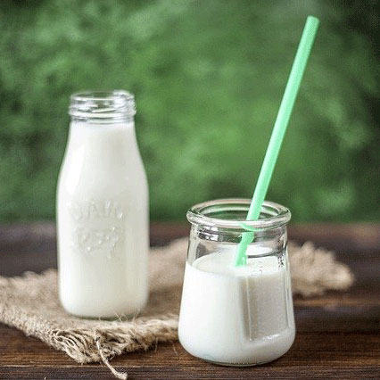 Pflanzenmilch in der Flasche