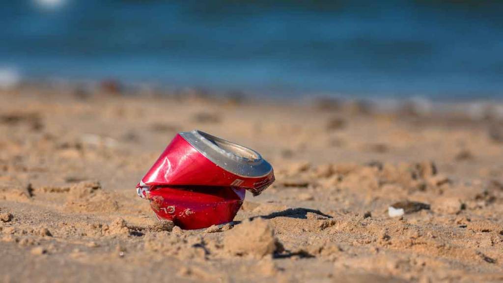 Umweltverschmutzung: Dose am Strand